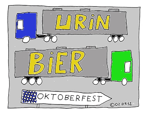 Cartoon: Oktoberfest (medium) by Müller tagged oktoberfest,bier,urin