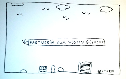 Cartoon: Partnerin zum Vögel gesucht (medium) by Müller tagged vögel,vögeln