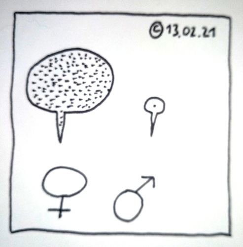 Cartoon: Punkt (medium) by Müller tagged mann,frau,man,woman,communication,kommunikation