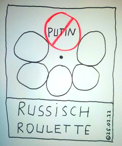 Cartoon: Russisch Roulette (medium) by Müller tagged russischroulette,putin,russland