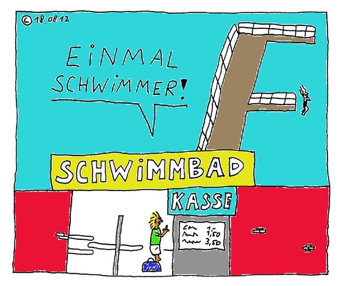 Cartoon: Schwimmbad (medium) by Müller tagged schwimmbad,kasse,schwimmer