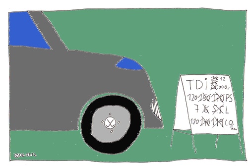 Cartoon: TDI 2015 (medium) by Müller tagged vw,tdi,abgas,diesel