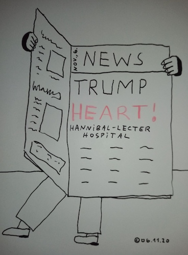 Cartoon: Trump Heart (medium) by Müller tagged trump,heart,hanniballecterhospital
