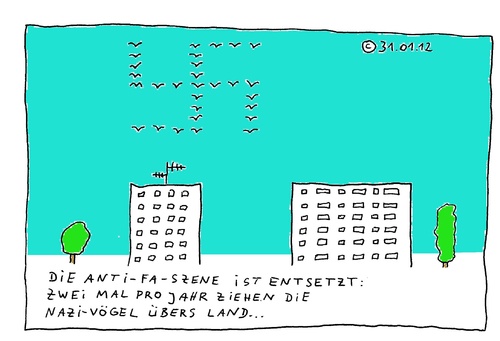 Cartoon: Vogelzug (medium) by Müller tagged zugvögel,vogelzug