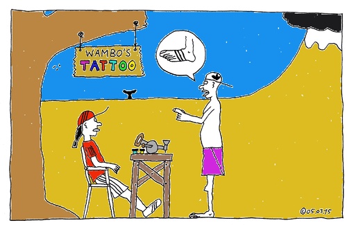 Cartoon: Wambo s TATTOO (medium) by Müller tagged tattoo,adidas,afrika,africa