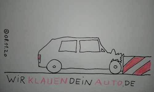 Cartoon: WirKlauenDeinAuto. DE (medium) by Müller tagged wirklauendeinautode,auto,unfall