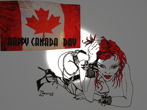 Cartoon: HAPPY CANADA DAY JULY 1ST 2011 (medium) by Toonstalk tagged canada,fun,birthday,sexy,sensual,spikes,and,heals,celebrations,flags,fireworks