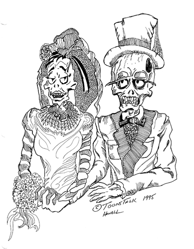Cartoon: TIL DEATH DO US PART (medium) by Toonstalk tagged bride,groom,love,forever,sexy,marriage