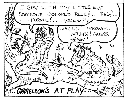Cartoon: TRUE COLORS (medium) by Toonstalk tagged chameleons,colors,lizards,eyespy