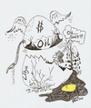 Cartoon: NO YOLK ITS BROKE (small) by Toonstalk tagged oil,libya,gaddafi,prices,barrel,politics,gas