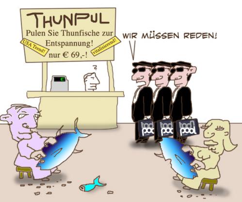 Cartoon: thunpul (medium) by prinzparadox tagged thunpul,tuna,thunfisch,toonpool,fish,fisch,kalauer