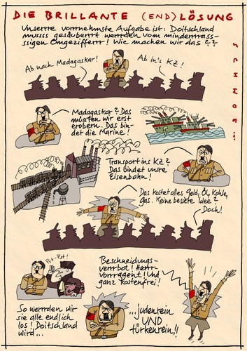Cartoon: Endlösung (medium) by schwoe tagged beschneidung,juden,moslems,hitler,endlösung