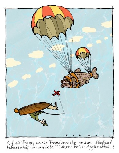 Cartoon: Fischers Fritz (medium) by schwoe tagged see,meer,angeln,fischen,fisch