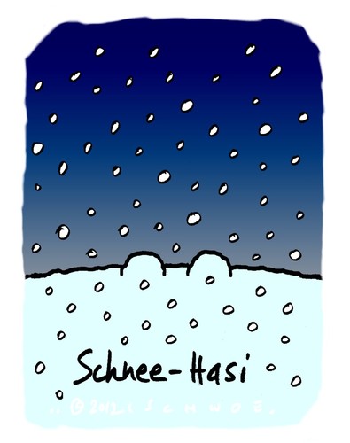Cartoon: Hasi 90 (medium) by schwoe tagged hasi,hase,schnee,weiß,schneienwinter,frost