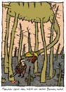 Cartoon: Begegnung (small) by schwoe tagged wald,waldsterben,holz,holzfäller,motorsäge