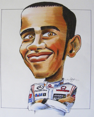 Cartoon: Lewis Hamilton Caricature (medium) by Nige W tagged lewis,hamilton,cartoon,caricature