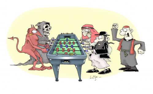 Cartoon: dangerous game (medium) by Luiso tagged game