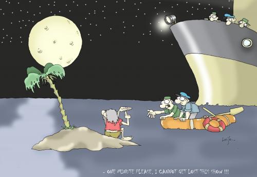 Cartoon: One minute please (medium) by Luiso tagged moon