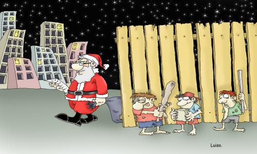 Cartoon: street childrens 3 (medium) by Luiso tagged childrens