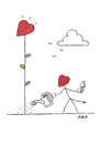 Cartoon: Sowing The Seed of Love (small) by piro tagged love,lovedevil,flowers