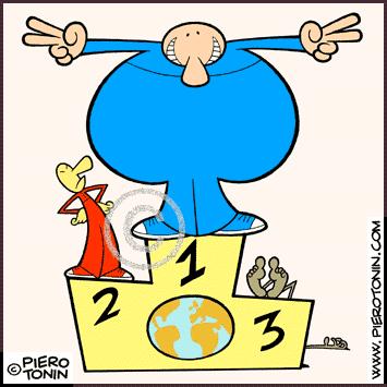 Cartoon: The 3 Worlds (medium) by Piero Tonin tagged hunger,europe,america,africa,world,third,second,first,tonin,piero