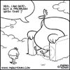 Cartoon: Oh my God! (small) by Piero Tonin tagged chicken chickens hen hens animals animal god gods religion religions faith afterlife dead death heaven heavens paradise religious theology theologist monotheism lord creator