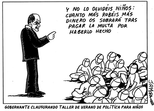 Cartoon: Politica para la infancia (medium) by jrmora tagged gurtel,pp,trajes,corrupcion,dimision,camps