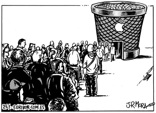 Cartoon: Queues for mobile (medium) by jrmora tagged mobile,queue,iphone