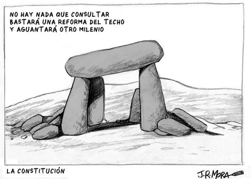 Cartoon: Reforma Constitucion Spain (medium) by jrmora tagged dinero,economia,deficit,gasto,techo,ley,leyes