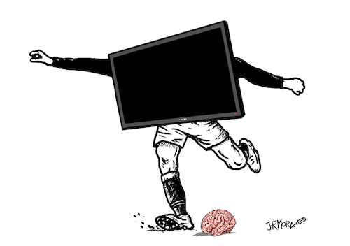 Cartoon: Television (medium) by jrmora tagged television,futbol
