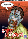 Cartoon: What do you want for X-mas? (small) by monsterzero tagged zombie holiday christmas brain