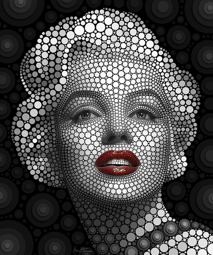 Cartoon: Marilyn Monroe (medium) by BenHeine tagged marilyn,monroe,marilynmonroe,ben,heine,benheine,digital,circlism,digitalcirclism,art,theartistery,portrait,sensuality,sensual,actress,singer,actrice,chanteuse,passion,cercles,circles,eyes,yeux,expressive,glamor,glamour,norma,jeane,mortenson,baker,model,wo