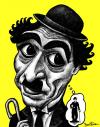 Cartoon: Charlie Chaplin (small) by BenHeine tagged charlie chaplin legend usa humour the dictator film actor mime mise en abime comique laugh acteur icon charlot character uniform costume fake identity modest funny drole unique makeup personnage fiction movie entertainment ben heine controverse caricature