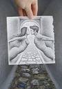 Cartoon: Pencil Vs Camera - 43 (small) by BenHeine tagged pencil,vs,camera,ben,heine,benheine,art,drawing,photograph,love,lovers,couple,amour,milosc,saint,valentine,kiss,baiser,duo,two,impossible,illusion,naked,nu,adam,eve,wall,mur,walls,divided,arch,path