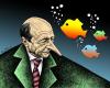 Cartoon: Traian Basescu (small) by BenHeine tagged traian basescu europe america romania bucharest president question caricature nose fish eyes ben heine country 