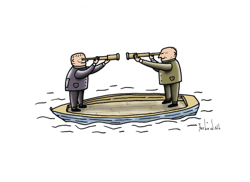 Cartoon: Boat (medium) by Farhad Foroutanian tagged philosophy,philosophie,boot,schiff,fernrohr,illustration