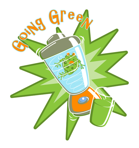 Cartoon: Going Green (medium) by SuperSillyStudios tagged grog,blender,going,green,glass,drink,humor,environmental,environment,amphibian