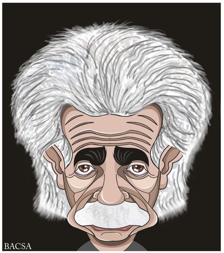 Cartoon: Albert Einstein (medium) by bacsa tagged einstein