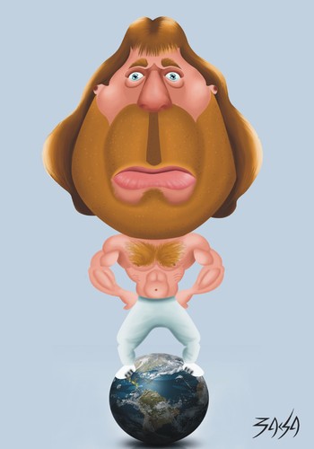 Cartoon: Chuck Norris (medium) by bacsa tagged chuck,norris
