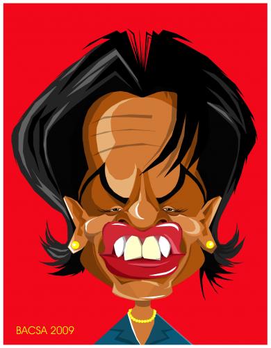 Cartoon: Condolezza Rice (medium) by bacsa tagged condolezza,rice