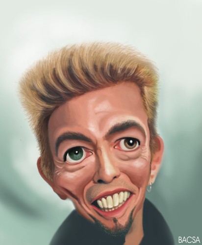 Cartoon: David Bowie (medium) by bacsa tagged bowie
