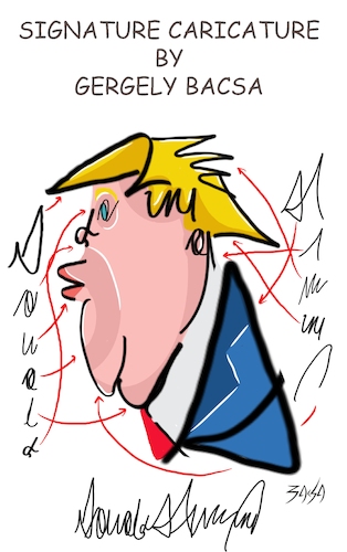 Cartoon: Donald Trump (medium) by bacsa tagged donald,trump