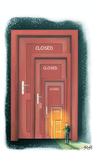 Cartoon: Door (medium) by bacsa tagged door