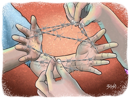 Cartoon: Hello Europe (medium) by bacsa tagged migration