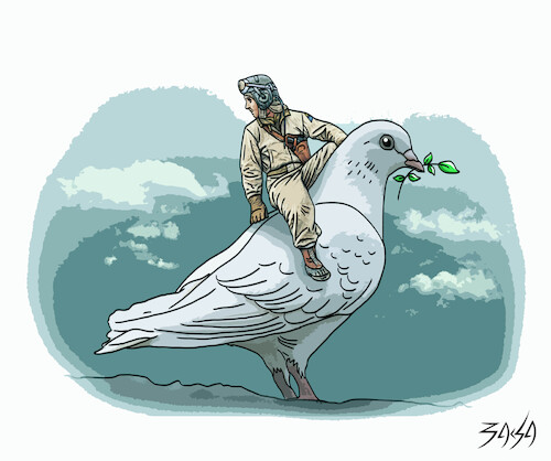 Cartoon: peace (medium) by bacsa tagged peace