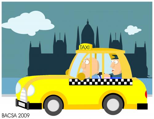 Cartoon: Security Taxi (medium) by bacsa tagged security,taxi