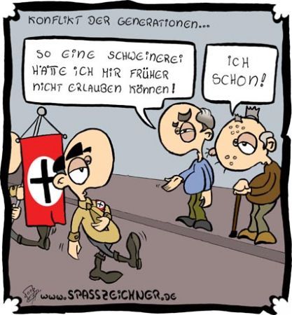 Cartoon: Generationenkonflikt (medium) by Clemens tagged generationenkonflikt