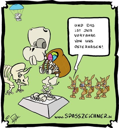 Cartoon: Lepusaurus (medium) by Clemens tagged osterhase,lepusaurus,frohe,ostern,cartoon