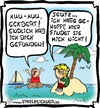 Cartoon: Bitterböse Pseudofreiheit (small) by Clemens tagged einsame insel sommer urlaub strand ehe meer