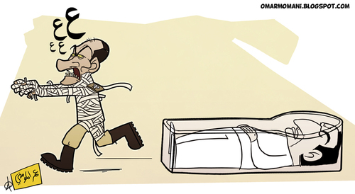 Cartoon: Egypt New Mummy (medium) by omomani tagged arab,egypt,mohamed,hussein,tantawi,mubarak